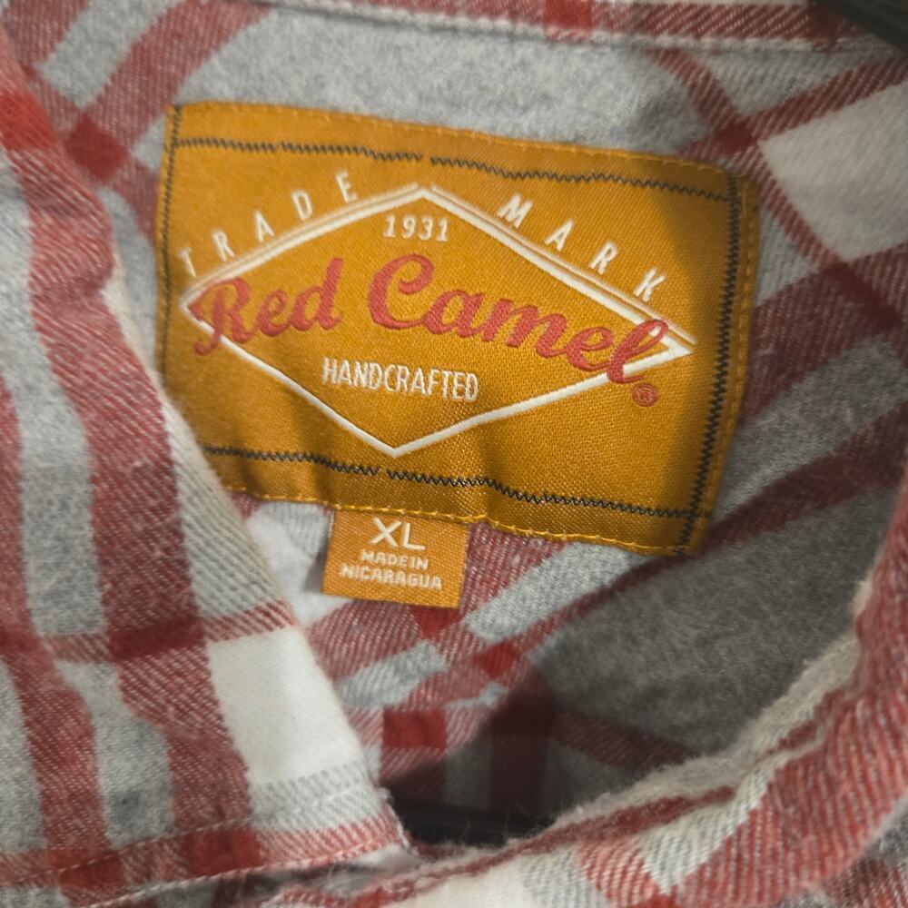 Red Camel Handcrafted Plaid Flannel Utility Shirt Men’s XL Casual Workwear - Picture 3 of 8